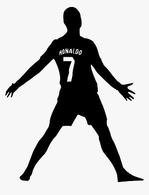Cristiano Ronaldo Number 7 Silhouette in Iconic Wide Stance on White Background HD phone wallpaper