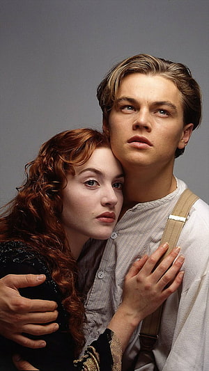 Leonardo DiCaprio and Kate Winslet in Period Costumes from the Film Titanic HD phone wallpaper