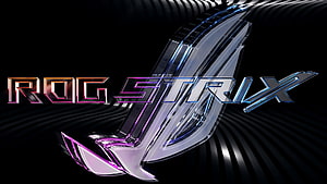 ASUS ROG Strix Gaming Logo with Metallic Chrome Text and Dark Background HD wallpaper
