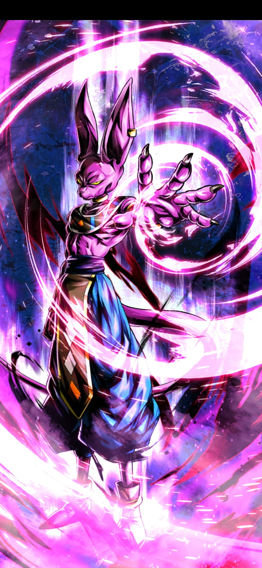 Beerus Dragon Ball Super God of Destruction Anime Character Artwork HD phone wallpaper