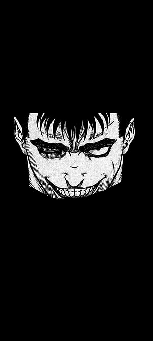 Guts from Berserk in a menacing black and white manga style portrait HD phone wallpaper