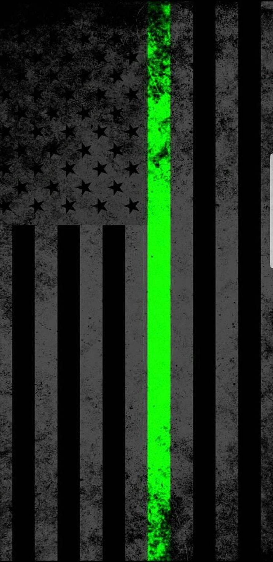 Thin Green Line American Flag Design with Grunge Texture and Star Field HD phone wallpaper