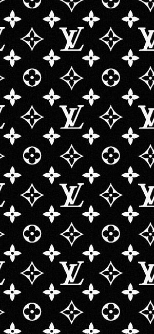 Louis Vuitton Monogram Pattern Black and White Luxury Brand Wallpaper HD phone wallpaper
