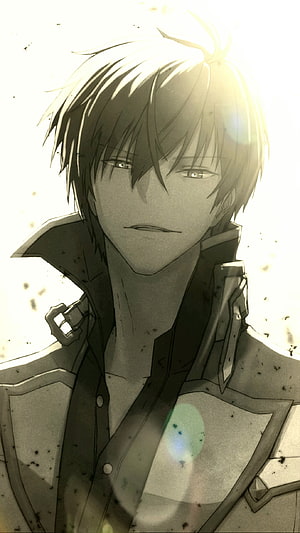 Anos Voldigoad Anime Character Portrait in Monochrome Armor HD phone wallpaper