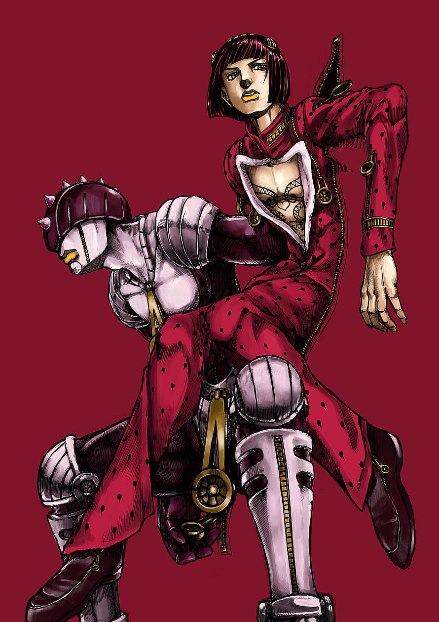 Bruno Bucciarati and Silver Chariot in Red Suit from JoJo's Bizarre Adventure HD phone wallpaper
