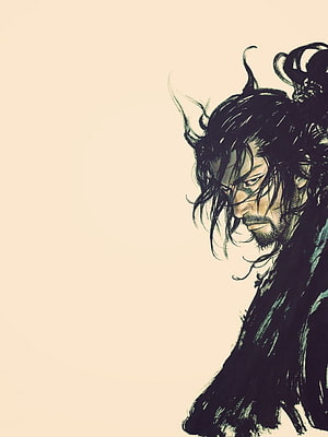 Miyamoto Musashi Vagabond Samurai Manga Portrait by Shinmen HD phone wallpaper