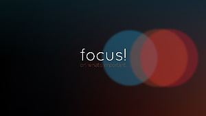 Minimalist Dark Background with Bokeh Light Circles and Motivational Focus Text HD wallpaper