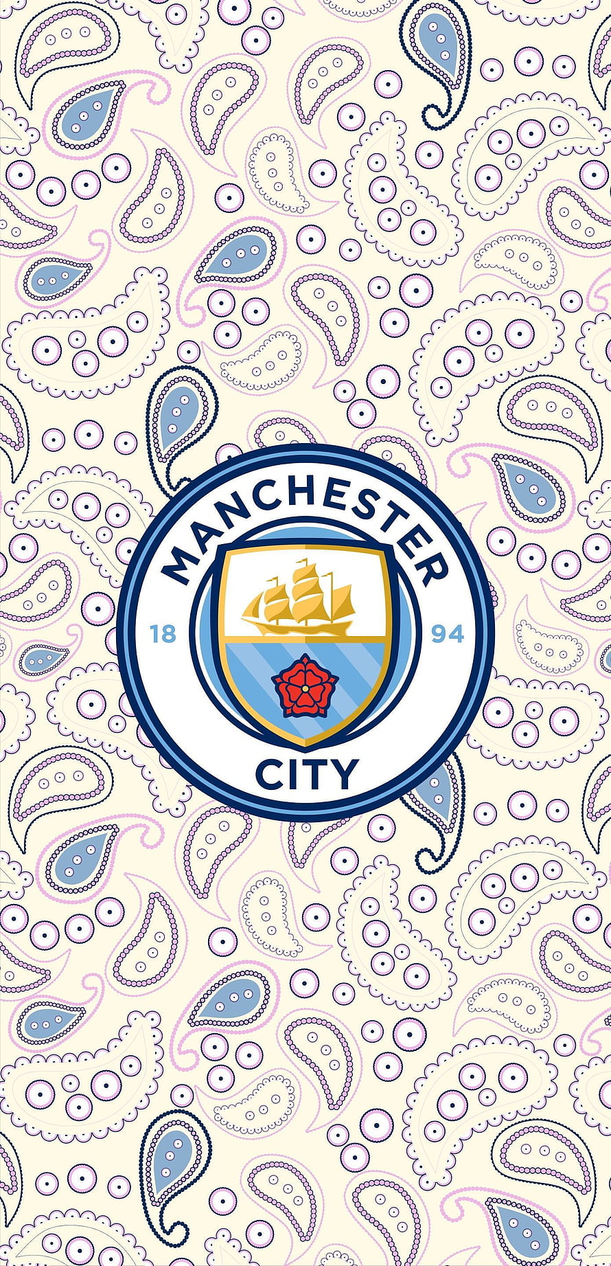 Manchester City Third Kit Paisley Pattern Phone Wallpaper HD phone wallpaper