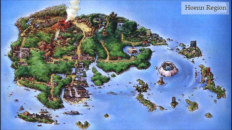 Hoenn Region Map from Pokemon Ruby and Sapphire HD wallpaper