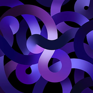Abstract Purple 3D Ribbon Knots on Black Background HD phone wallpaper