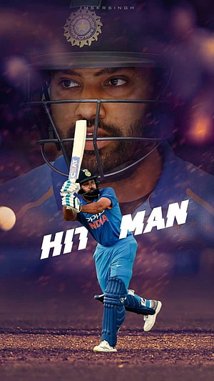Rohit Sharma India Cricket Batting Action Wallpaper HD phone wallpaper