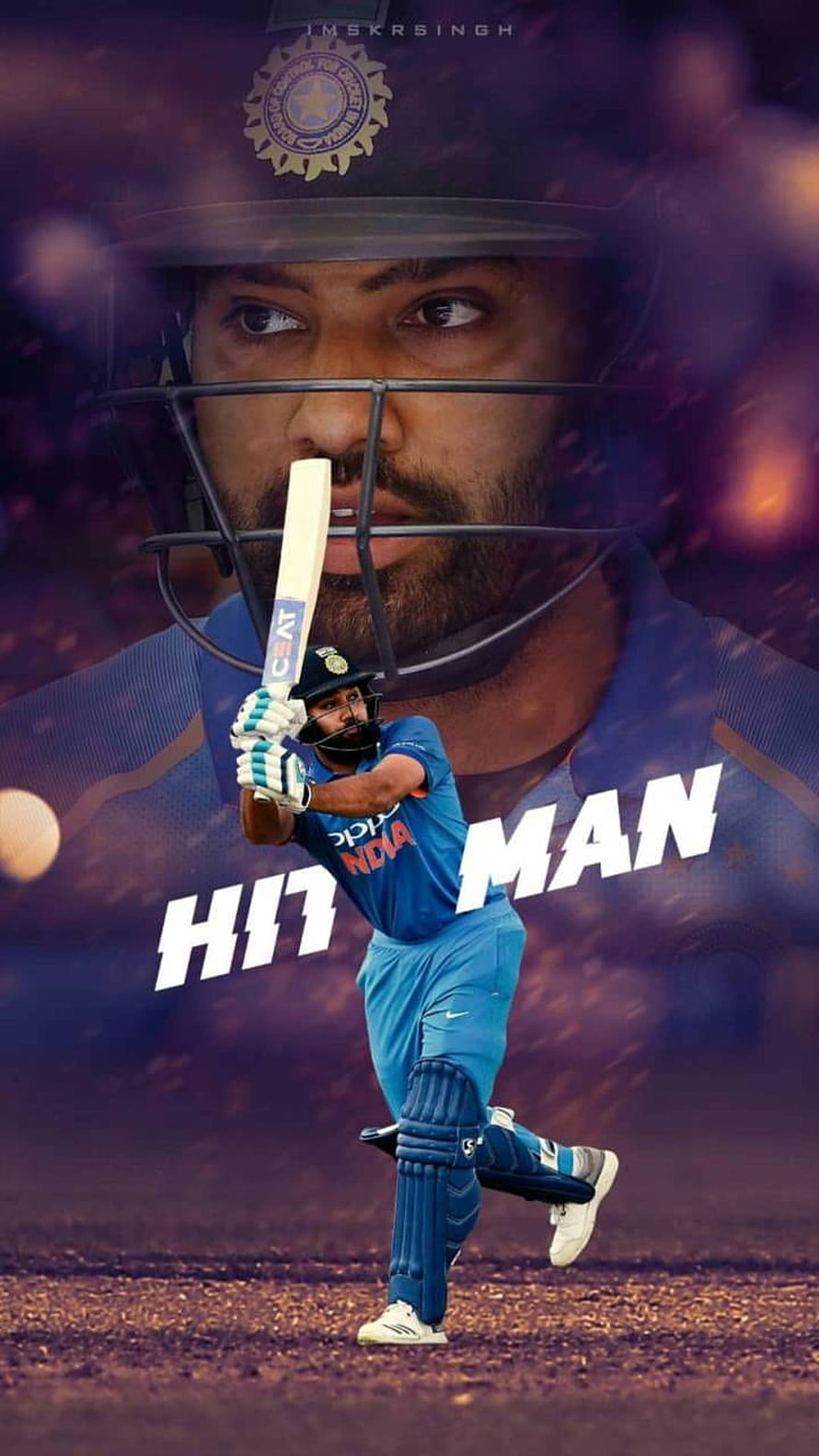 Rohit Sharma India Cricket Batting Action Wallpaper HD phone wallpaper