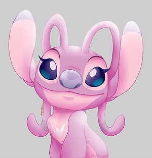 Angel from Lilo and Stitch in a Cute Pink Digital Illustration HD phone wallpaper
