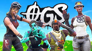 Fortnite OG Squad Featuring Four Custom Skins and Graffiti Logo HD wallpaper
