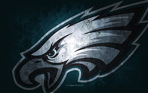 Philadelphia Eagles Grunge Logo on Dark Turquoise Stone Texture Background HD wallpaper