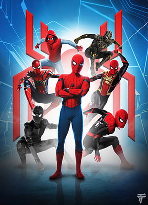 Spider-Man No Way Home Suit Collection Featuring Tom Holland and Multiverse Variants, suites of spiderman, Tom holland, No way home HD phone wallpaper