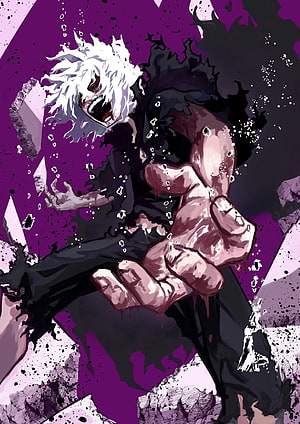 Tomura Shigaraki from My Hero Academia in a dynamic action pose with dark energy effects HD phone wallpaper