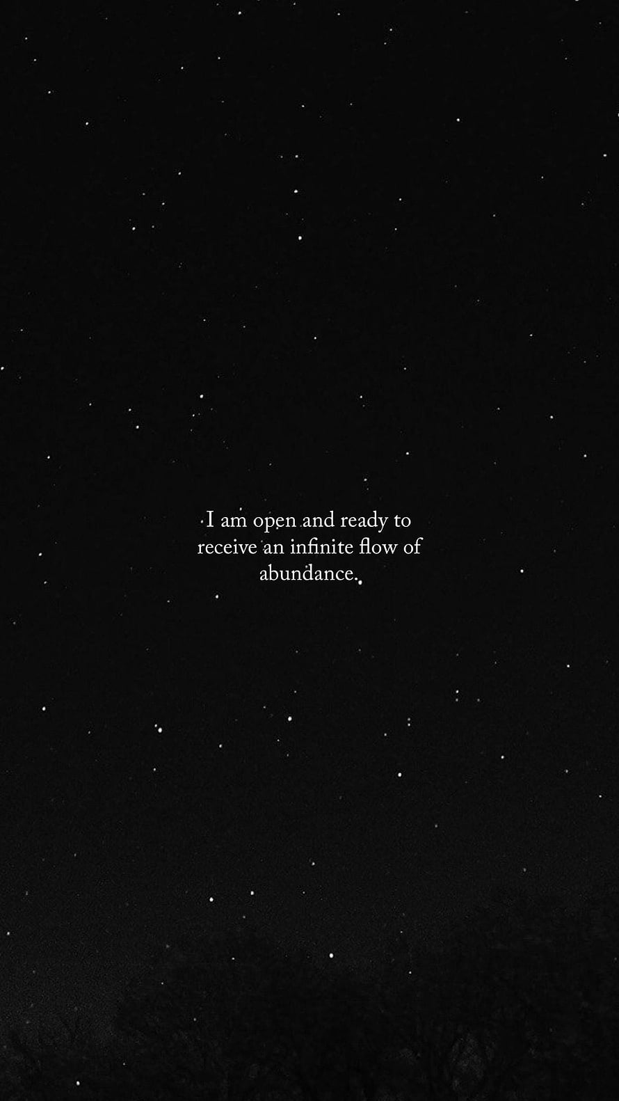 Starry Night Sky with Abundance Affirmation Quote for Manifestation HD phone wallpaper