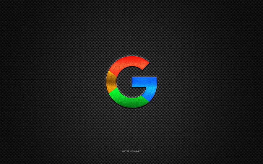 Google Emblem on Dark Carbon Fiber Texture with Metallic Finish HD wallpaper