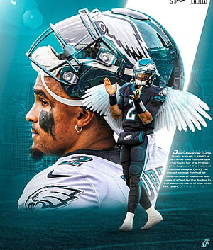Jalen Hurts Philadelphia Eagles Quarterback Fantasy Art with Wings HD phone wallpaper
