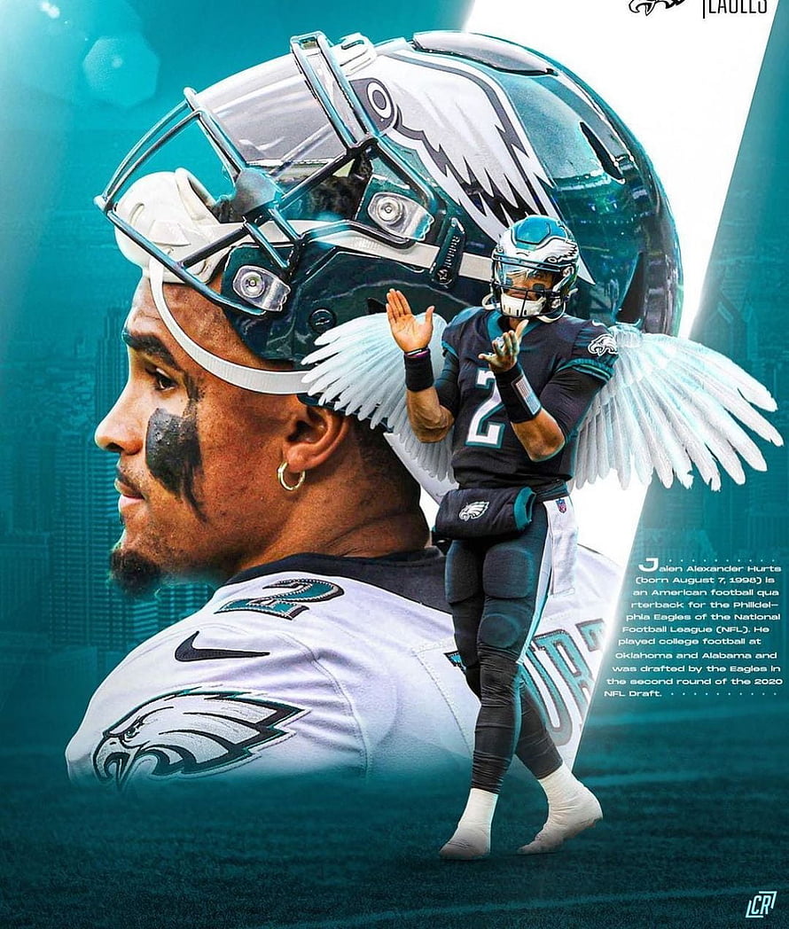 Jalen Hurts Philadelphia Eagles Quarterback Fantasy Art with Wings HD phone wallpaper