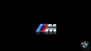 BMW M Performance Logo with Blue and Red Stripes on Black Background HD wallpaper