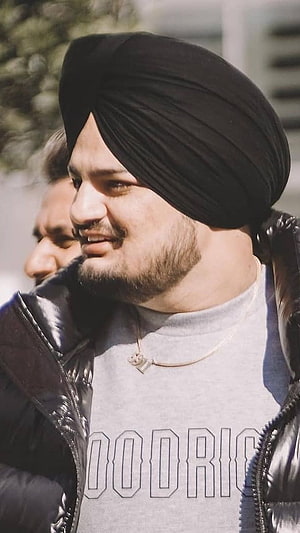Sidhu Moose Wala Wearing Black Turban and Grey Hoodie in Outdoor Portrait HD phone wallpaper