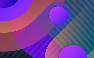 Vibrant Material Design Abstract Wallpaper With Overlapping Violet Circles And Geometric Shapes HD wallpaper