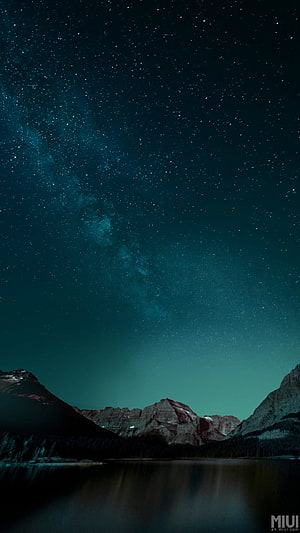Milky Way Galaxy Over Mountain Lake at Night with Starry Sky Reflection HD phone wallpaper