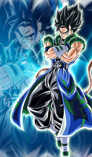 Goku Black Super Saiyan Rosé Anime Artwork with Blue Aura and Combat Stance HD phone wallpaper