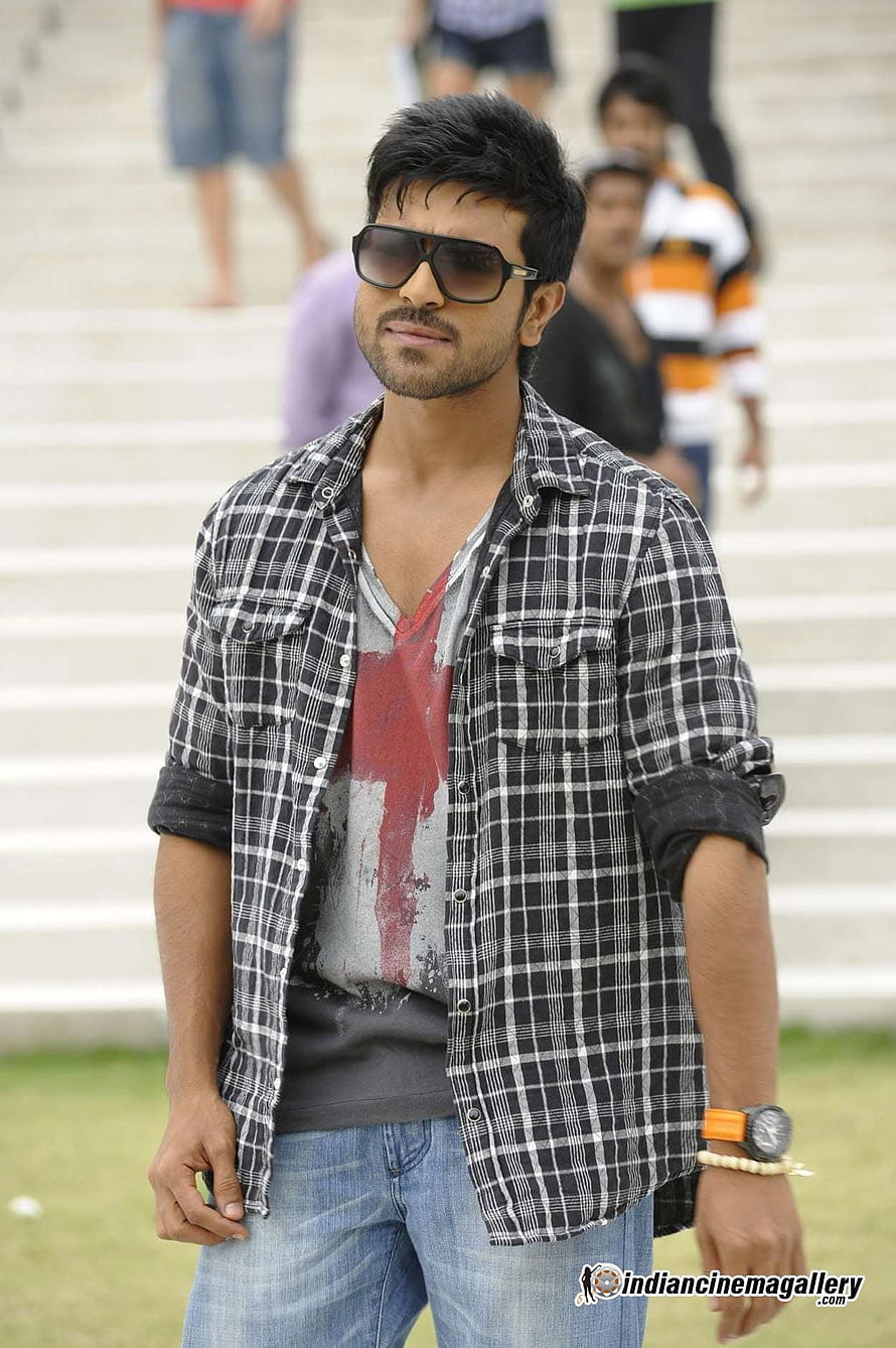 Ram Charan in Orange Movie Wearing Plaid Shirt and Sunglasses HD phone wallpaper