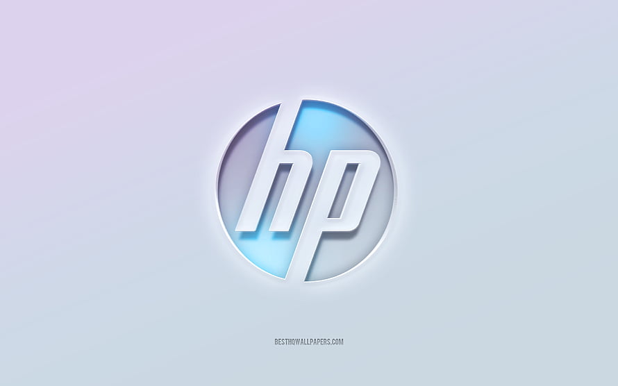 Hewlett-Packard 3D Embossed Logo on Soft Gradient Background HD wallpaper