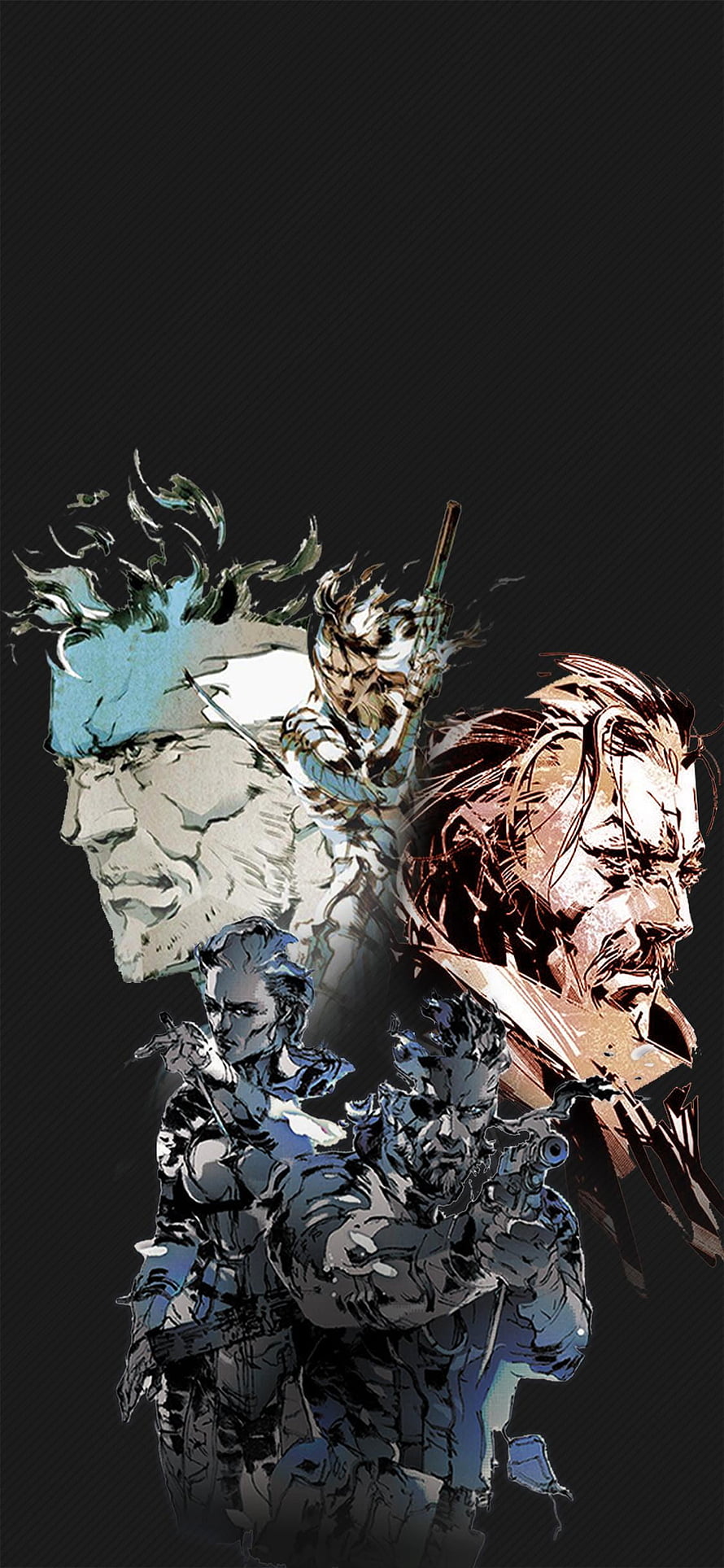 Metal Gear Solid Concept Art Featuring Solid Snake and Raiden in Stylized Digital Illustration HD phone wallpaper