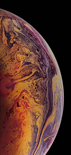 Vibrant Swirling Liquid Marble Sphere on Black Background Abstract Wallpaper HD phone wallpaper