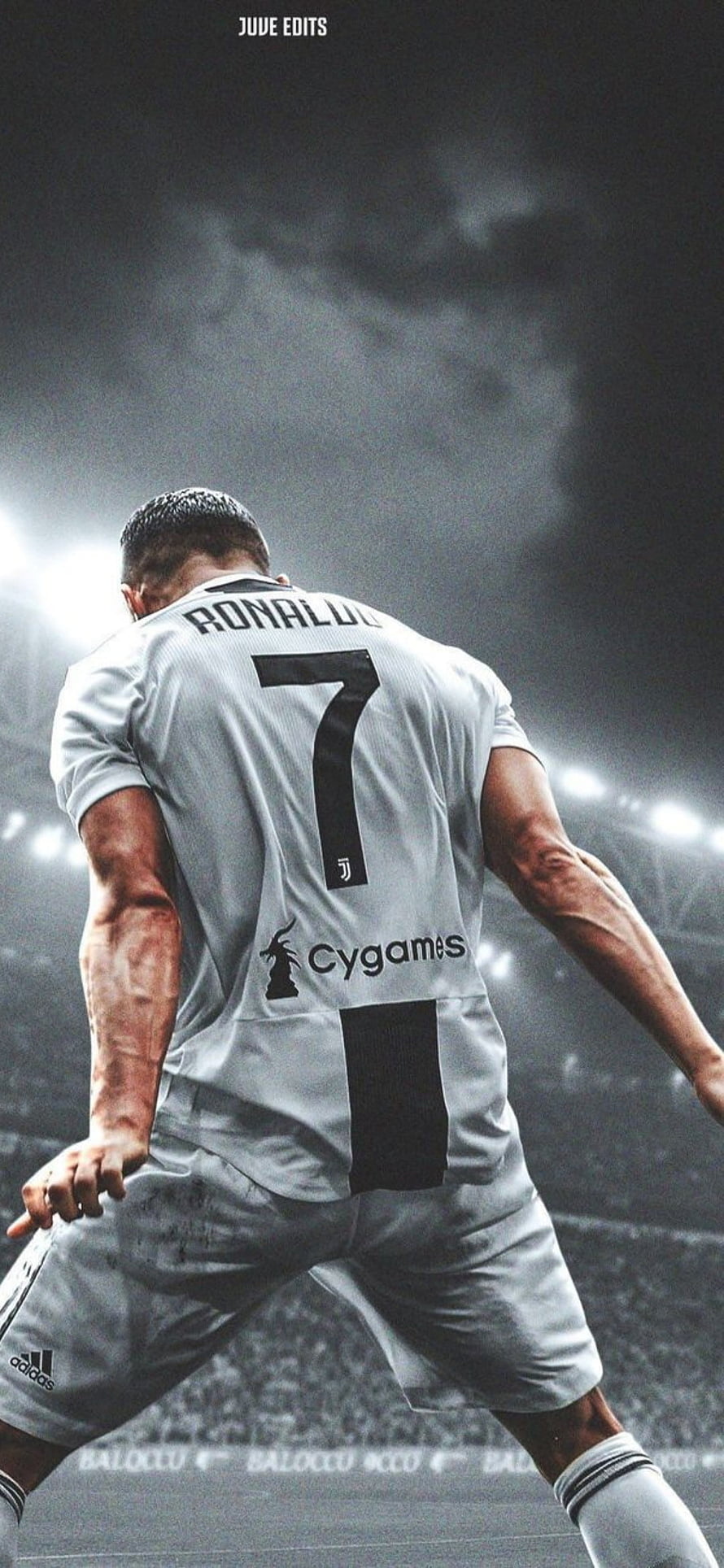 Cristiano Ronaldo Juventus Number 7 Jersey Back View in Stadium HD phone wallpaper