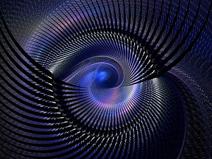 Hypnotic Spiral Vortex with Radiating Lines in Deep Blue and Purple Tones HD wallpaper