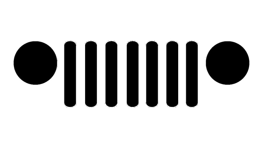 Jeep Brand Emblem Minimalist Black and White Vector Graphic HD wallpaper