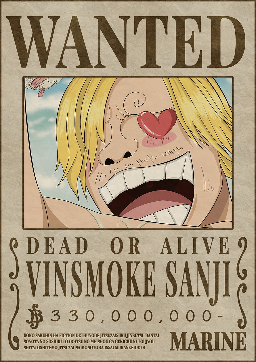 Vinsmoke Sanji Wanted Poster from One Piece Anime Series HD phone wallpaper