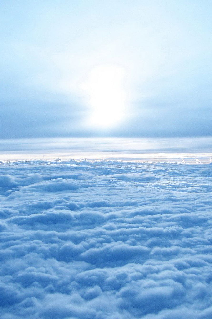 Aerial View of Endless Cloud Sea Under Bright Sunlight HD phone wallpaper