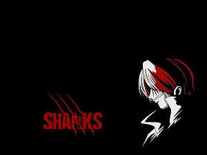 Shanks from One Piece in Minimalist Red and Black Anime Art Style HD wallpaper