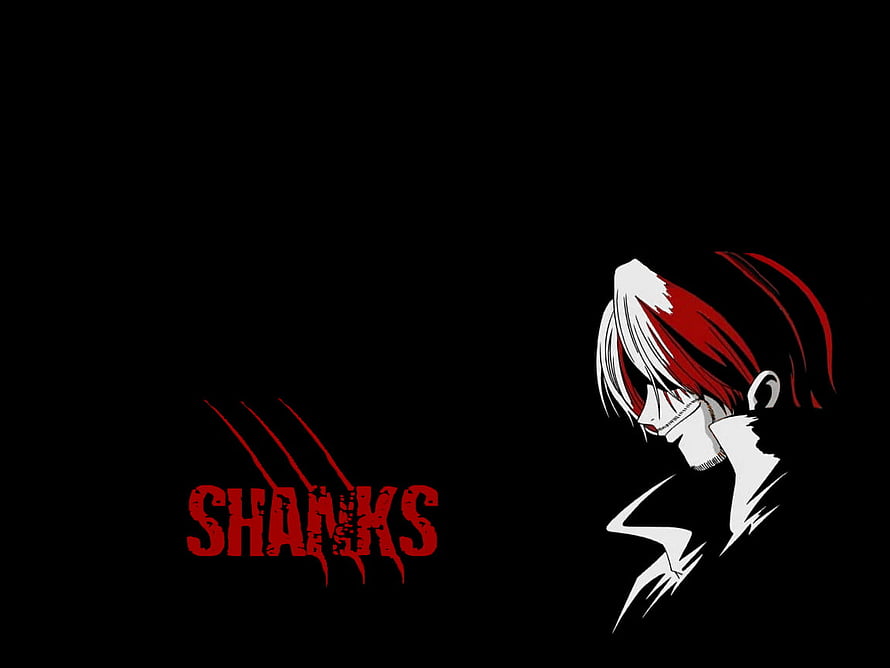 Shanks from One Piece in Minimalist Red and Black Anime Art Style HD wallpaper