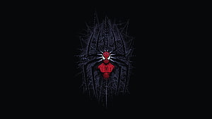 Spider-Man Digital Art: Dark Minimalist Spider Web Design, Spider-man, dark, minimalist, digital art HD wallpaper
