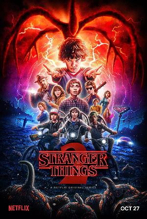 Stranger Things Season 2 Poster with Eleven, Mike, and the Duffer Brothers Cast HD phone wallpaper