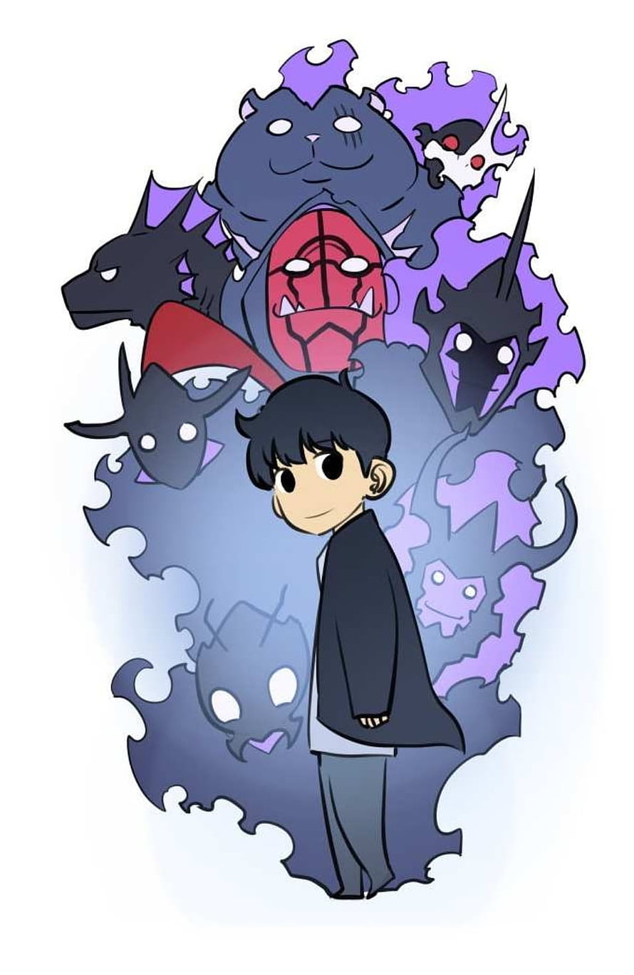 Sung Jin-Woo Surrounded by Shadow Army in Solo Leveling Manhwa Art HD phone wallpaper