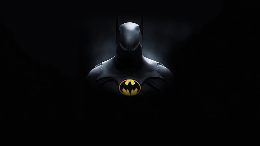 Batman in Dark Cowl with Glowing Emblem Against Black Background, Batman Michael Keaton 1440P Resolution , Superheroes , , and Background, Retro Batman HD wallpaper