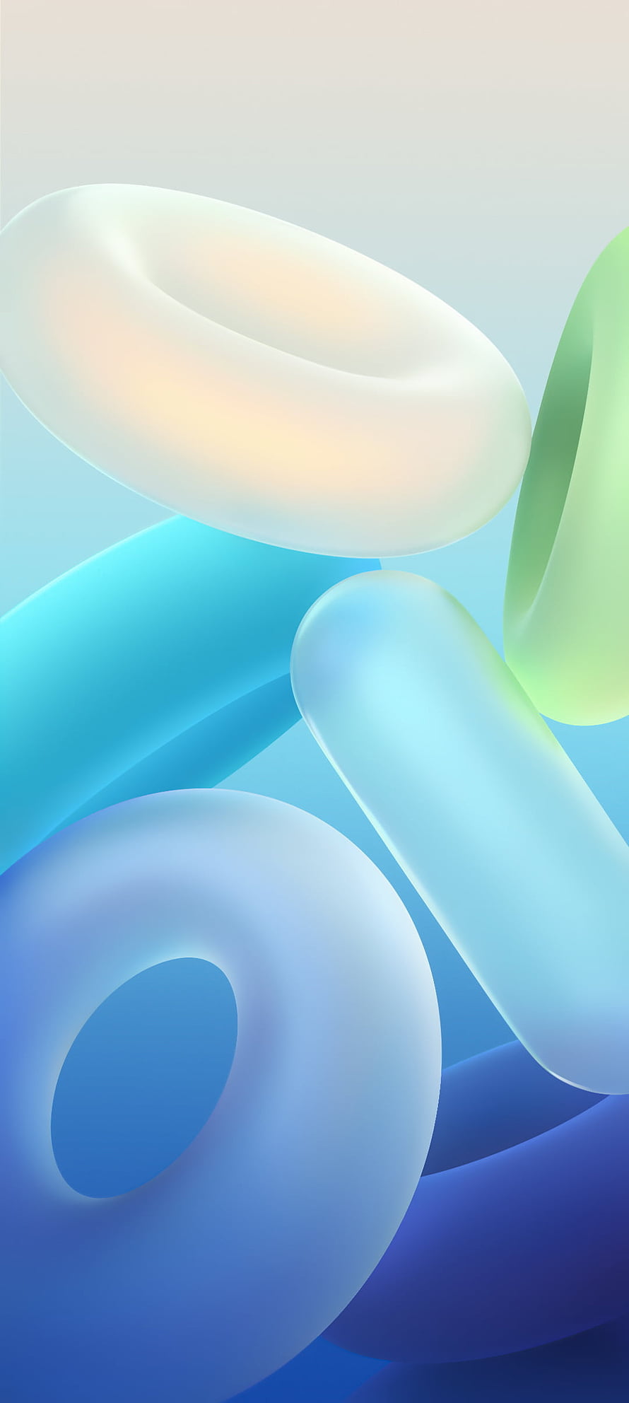 Pastel 3D Abstract Shapes with Soft Gradient Background HD phone wallpaper