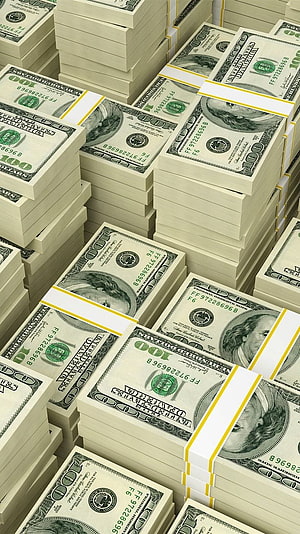Stacks of Bundled One Hundred Dollar Bills in a Wealthy Financial Display HD phone wallpaper