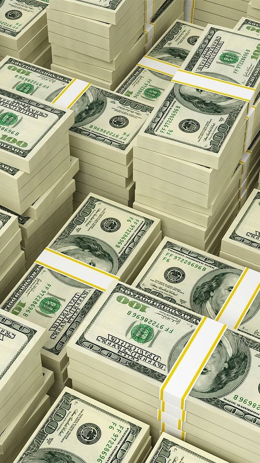 Stacks of Bundled One Hundred Dollar Bills in a Wealthy Financial Display HD phone wallpaper
