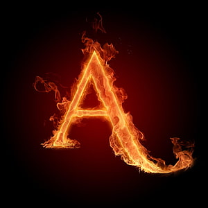 Burning Letter A with Fiery Flames and Smoke on a Dark Background HD phone wallpaper