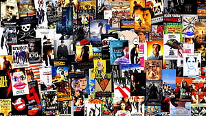 Retro Movie Poster Collage Featuring Classic Film Artwork and Iconic Cinema Designs HD wallpaper
